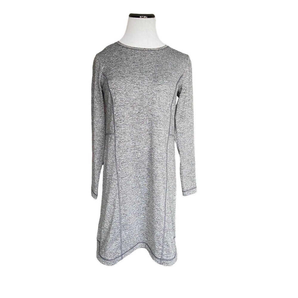 J. Jill Fit Womens Marled Shirttail Dress Size XS Gray Long‎ Sleeve Athleisure